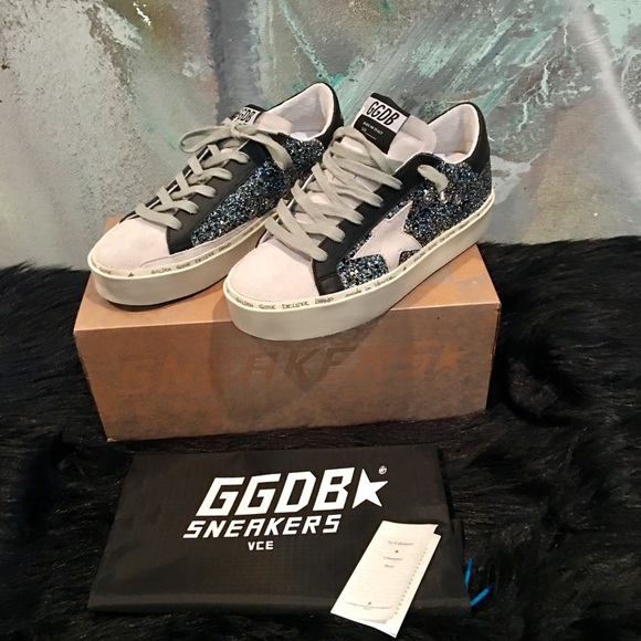 golden goose hi star glitter platform sneaker